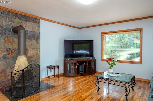 10001 SW 35th Ave, Portland, OR 97219 - living room with crown molding and wood-type flooring
