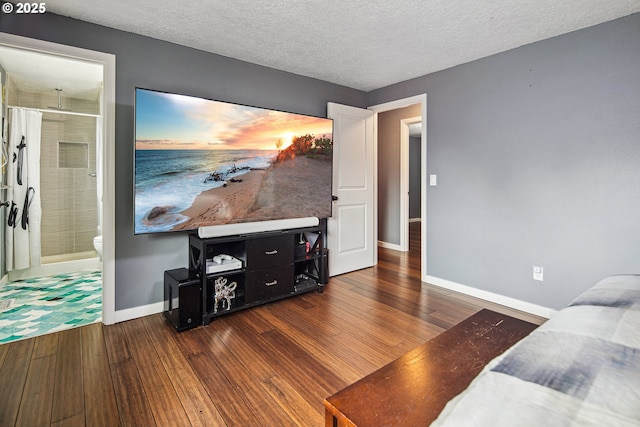 3780 SE 21st Dr, Gresham, OR 97080 - living room with dark wood finished floors, baseboards, and a textured ceiling