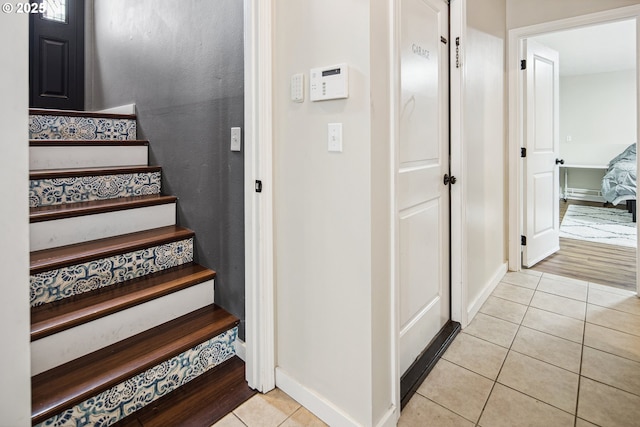 3780 SE 21st Dr, Gresham, OR 97080 - stairs with tile patterned flooring and baseboards