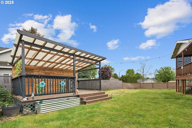 3780 SE 21st Dr, Gresham, OR 97080 - view of yard featuring a wooden deck and a pergola