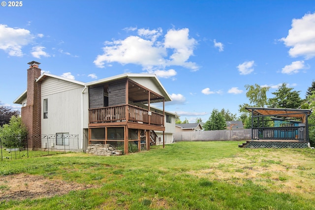 3780 SE 21st Dr, Gresham, OR 97080 - back of house with a wooden deck and a chimney
