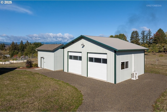 view of detached garage