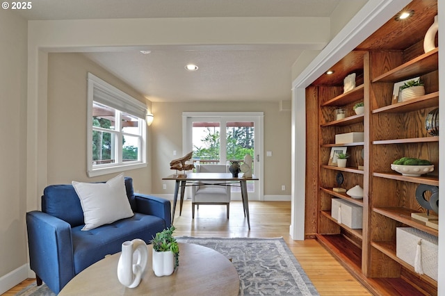 10455 NW Laidlaw Rd, Portland, OR 97229 - living area featuring light wood-style flooring and recessed lighting