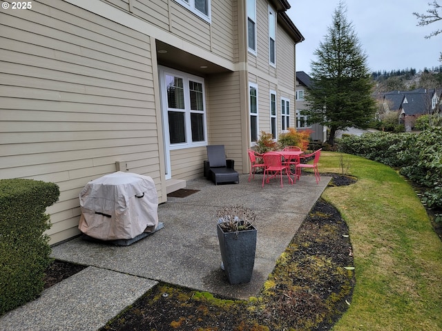 view of patio featuring area for grilling