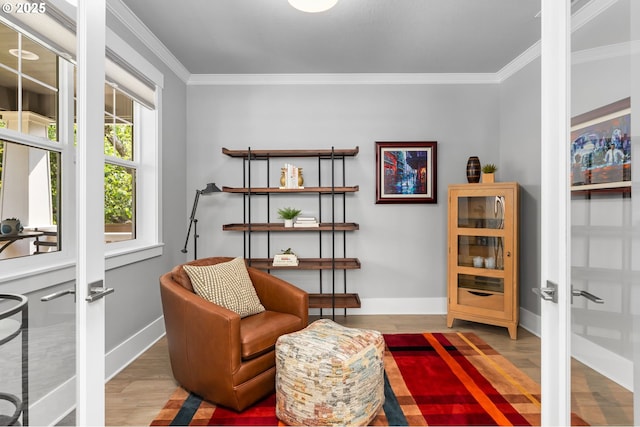 2516 N Watts St, Portland, OR 97217 - living area featuring french doors, crown molding, and wood finished floors