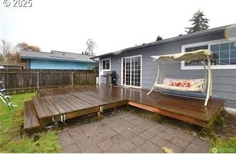 wooden terrace with fence