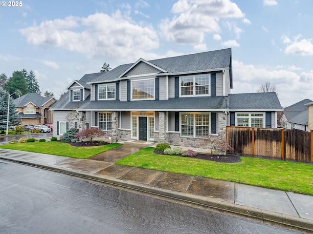 view of front of house with a front lawn