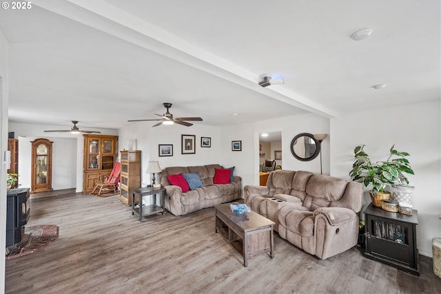 2745 34th St, Coos Bay, OR 97420 - living room with a ceiling fan and light wood finished floors