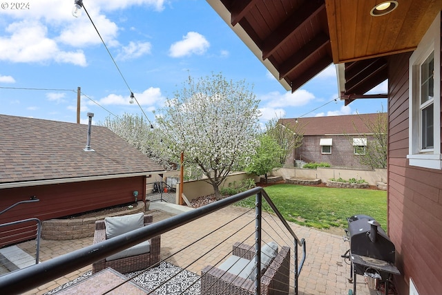 view of patio with area for grilling