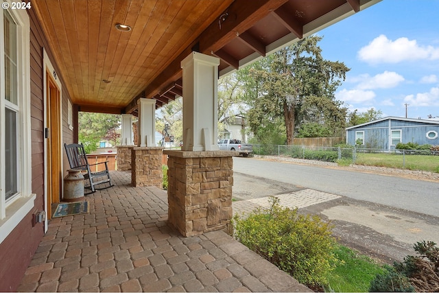 view of patio featuring covered porch