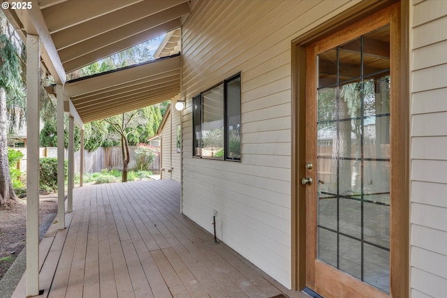 wooden terrace with fence