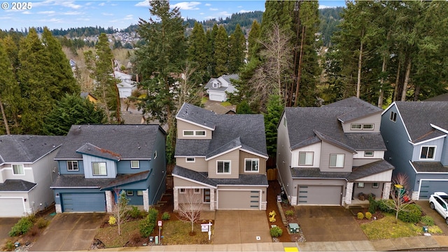 drone / aerial view with a residential view