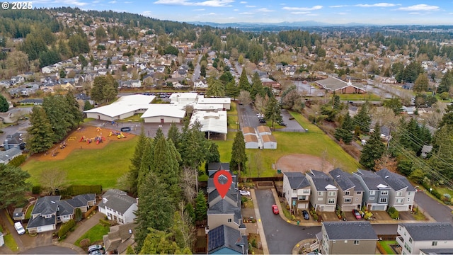 aerial view featuring a residential view