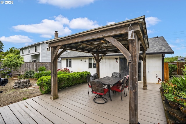 14717 NE 51st St, Vancouver, WA 98682 - wooden deck featuring a gazebo and outdoor dining space