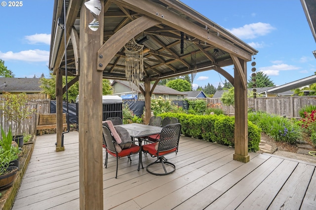 14717 NE 51st St, Vancouver, WA 98682 - deck featuring a gazebo, a fenced backyard, and outdoor dining space