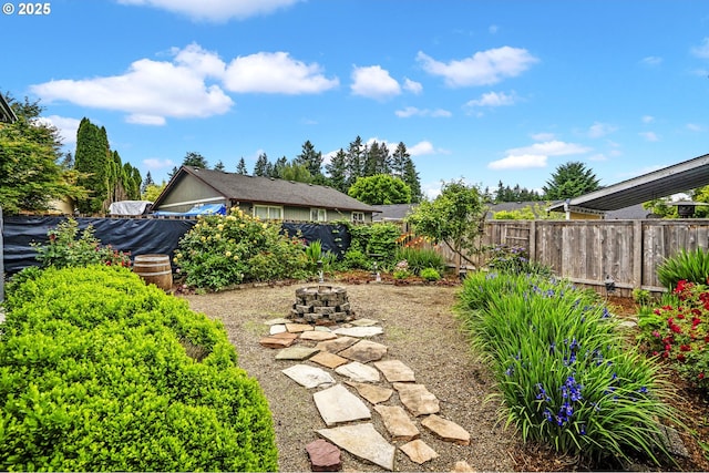 14717 NE 51st St, Vancouver, WA 98682 - view of yard with an outdoor fire pit