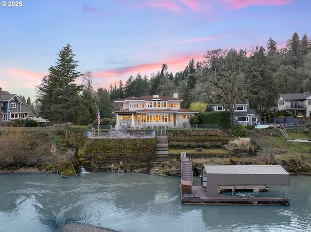12760 S Fielding Rd, Lake Oswego, OR 97034 - birds eye view of property featuring a water view
