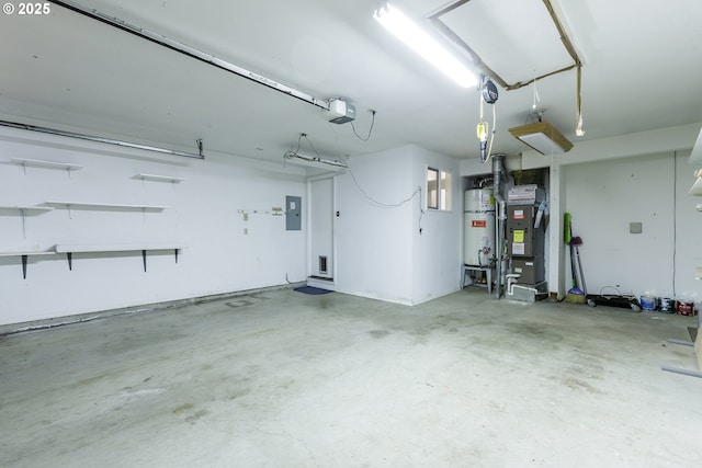 20753 SW Martinazzi Ave, Tualatin, OR 97062 - garage featuring secured water heater, electric panel, heating unit, and a garage door opener