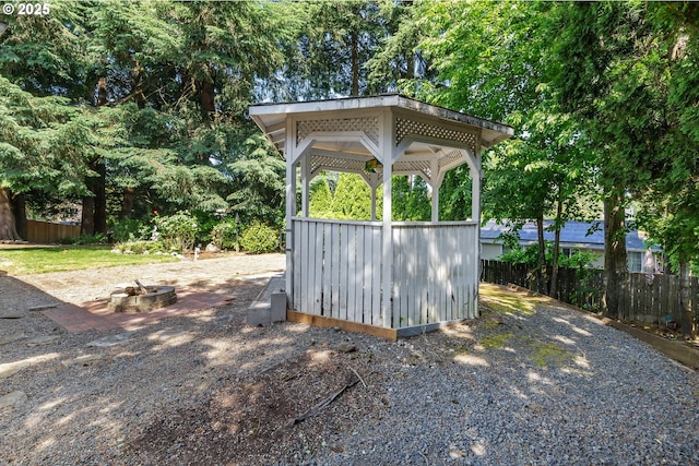 20753 SW Martinazzi Ave, Tualatin, OR 97062 - view of yard featuring an outdoor fire pit and a gazebo
