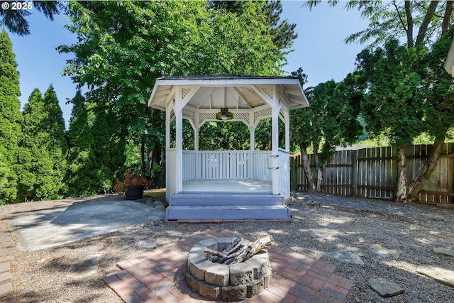 20753 SW Martinazzi Ave, Tualatin, OR 97062 - view of patio featuring a gazebo and a fire pit