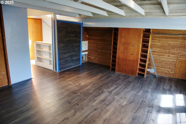 175 W Baltimore St, Heppner, OR 97836 - unfurnished room featuring beam ceiling, wood finished floors, and wooden walls