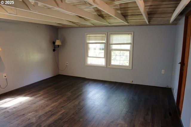 175 W Baltimore St, Heppner, OR 97836 - unfurnished room featuring beamed ceiling and dark wood-style floors