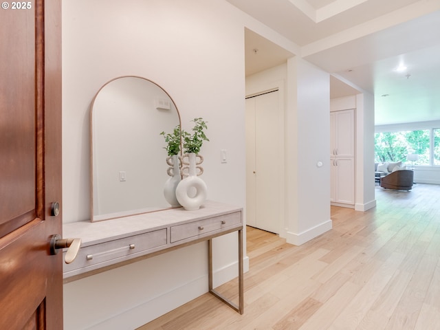 790 NW Westover Sq Unit 8, Portland, OR 97210 - hall with light wood-style floors and baseboards
