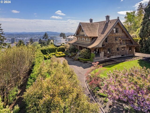 exterior space with a mountain view