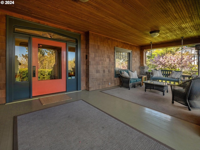 view of patio featuring outdoor lounge area