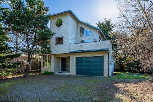 view of front property with a garage