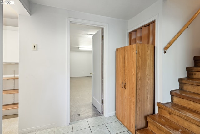 722 E 14th St, The Dalles, OR 97058 - stairs with tile patterned floors