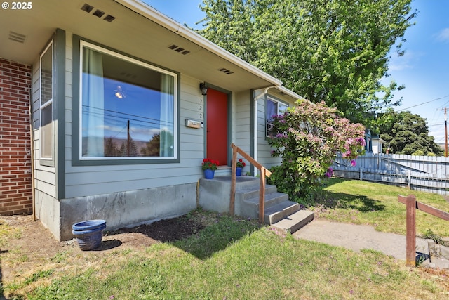 722 E 14th St, The Dalles, OR 97058 - entrance to property featuring brick siding