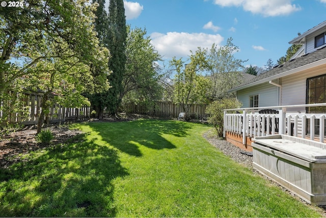 950 NW 161st Ter, Beaverton, OR 97006 - view of yard with a fenced backyard and a deck