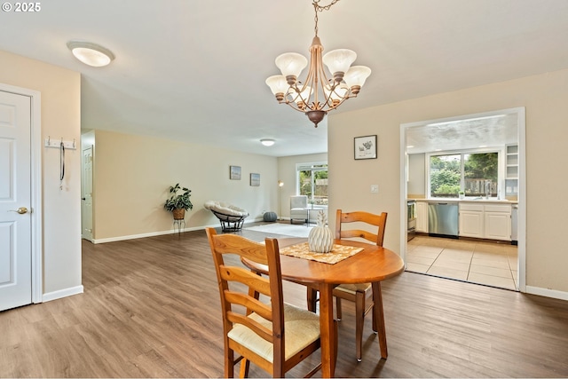 4935 NW Kahneeta Ct, Portland, OR 97229 - dining space featuring plenty of natural light, light wood-style floors, and a chandelier