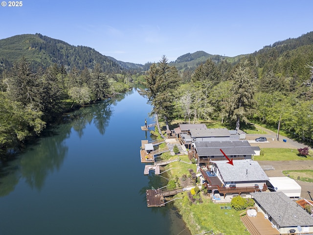 3419 S Ballard Ln, Lincoln City, OR 97367 - view of property location with a heavily wooded area and a water and mountain view