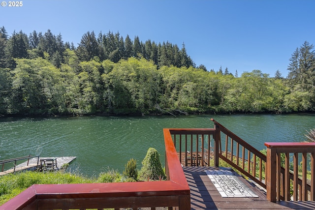 3419 S Ballard Ln, Lincoln City, OR 97367 - dock with a water view and a forest view