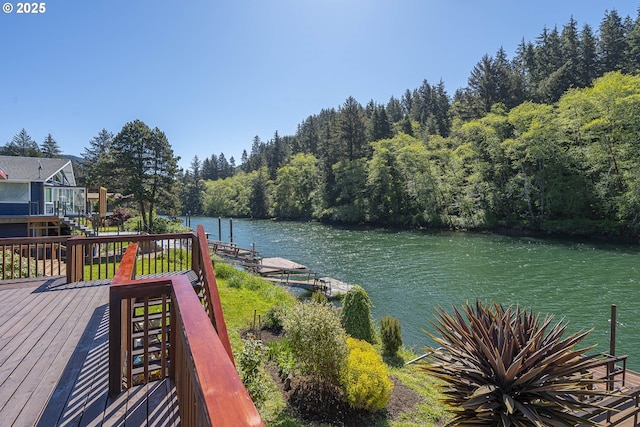 3419 S Ballard Ln, Lincoln City, OR 97367 - water view featuring a forest and a dock