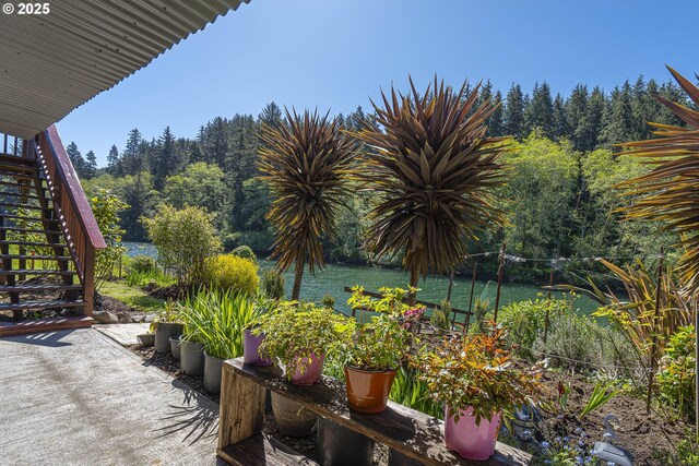 3419 S Ballard Ln, Lincoln City, OR 97367 - view of patio featuring stairs
