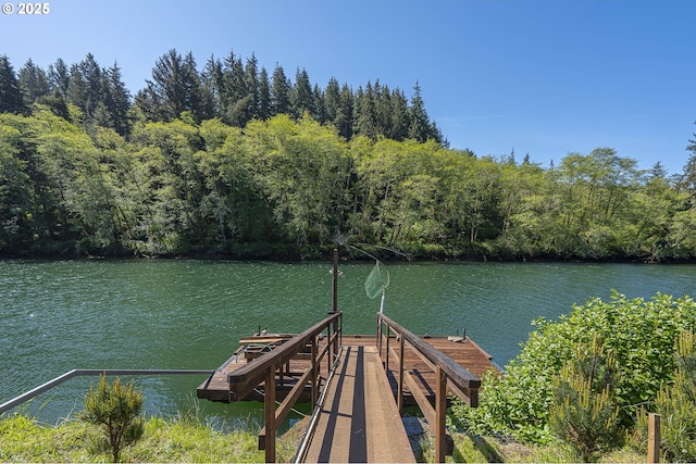 3419 S Ballard Ln, Lincoln City, OR 97367 - dock area with a water view and a forest view
