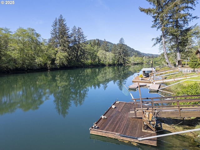 3419 S Ballard Ln, Lincoln City, OR 97367 - dock area with a water and mountain view and a forest view