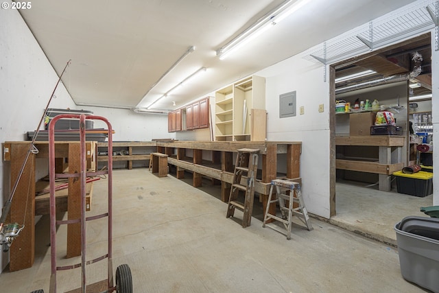 3419 S Ballard Ln, Lincoln City, OR 97367 - below grade area with a workshop area and electric panel