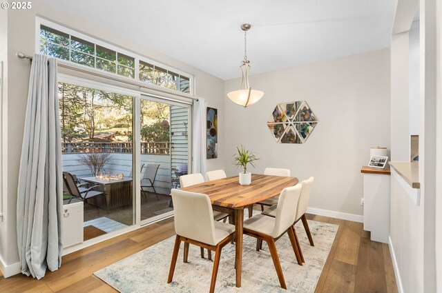 9619 NW Silver Ridge Loop, Portland, OR 97229 - dining space with plenty of natural light, light wood finished floors, and baseboards