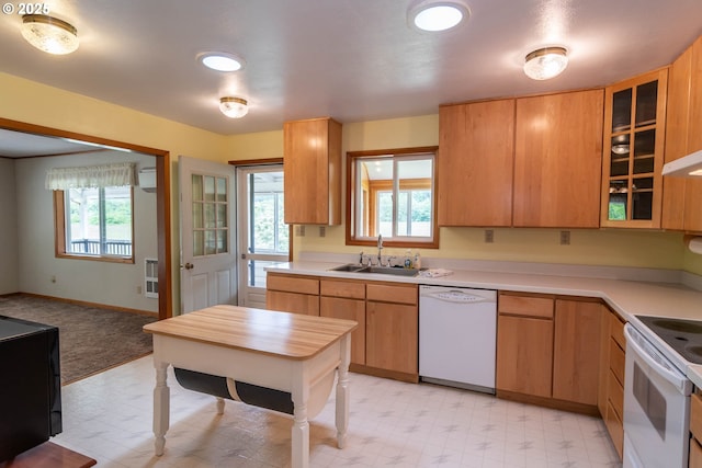 3333 Bullock Rd, Oakland, OR 97462 - kitchen with white appliances, light flooring, and healthy amount of natural light