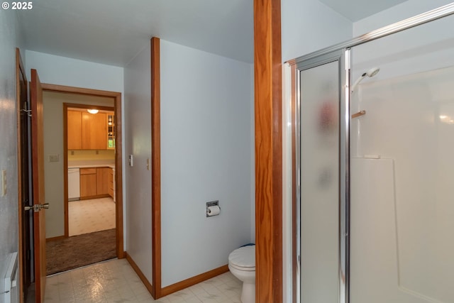 3333 Bullock Rd, Oakland, OR 97462 - bathroom featuring tile patterned floors, a shower stall, and vanity