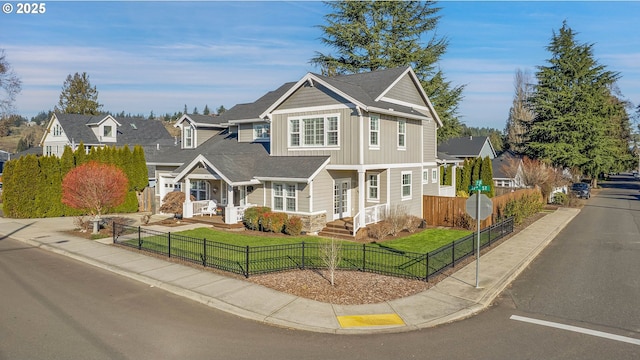 view of front of home with a front yard