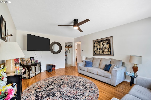 17222 SW Blanton St, Beaverton, OR 97078 - living area with ceiling fan and wood finished floors