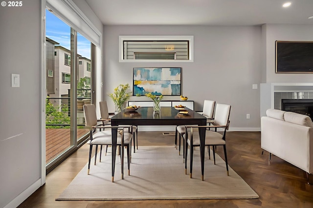 5942 NE 42nd Ave, Portland, OR 97218 - dining area featuring recessed lighting and a fireplace