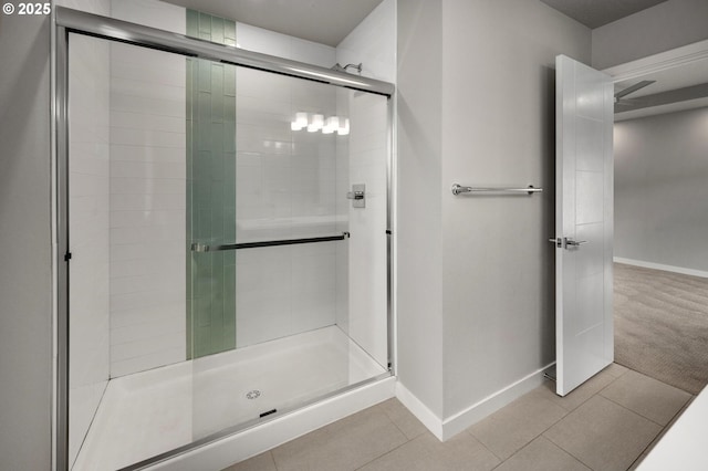 5942 NE 42nd Ave, Portland, OR 97218 - bathroom featuring a shower stall and tile patterned flooring