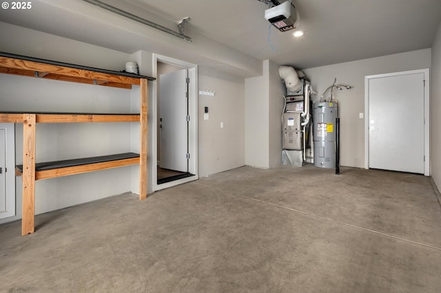 5942 NE 42nd Ave, Portland, OR 97218 - garage featuring electric water heater, a garage door opener, and heating unit