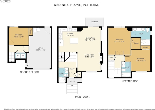 5942 NE 42nd Ave, Portland, OR 97218 - view of property floor plan